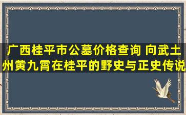 广西桂平市公墓价格查询 向武土州黄九霄在桂平的野史与正史传说